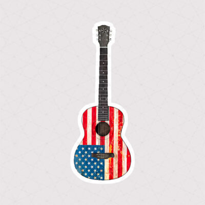 استیکر گیتار طرح پرچم امریکا