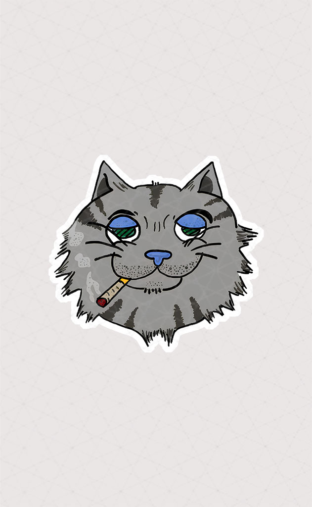 استیکر گربه سیگاری
