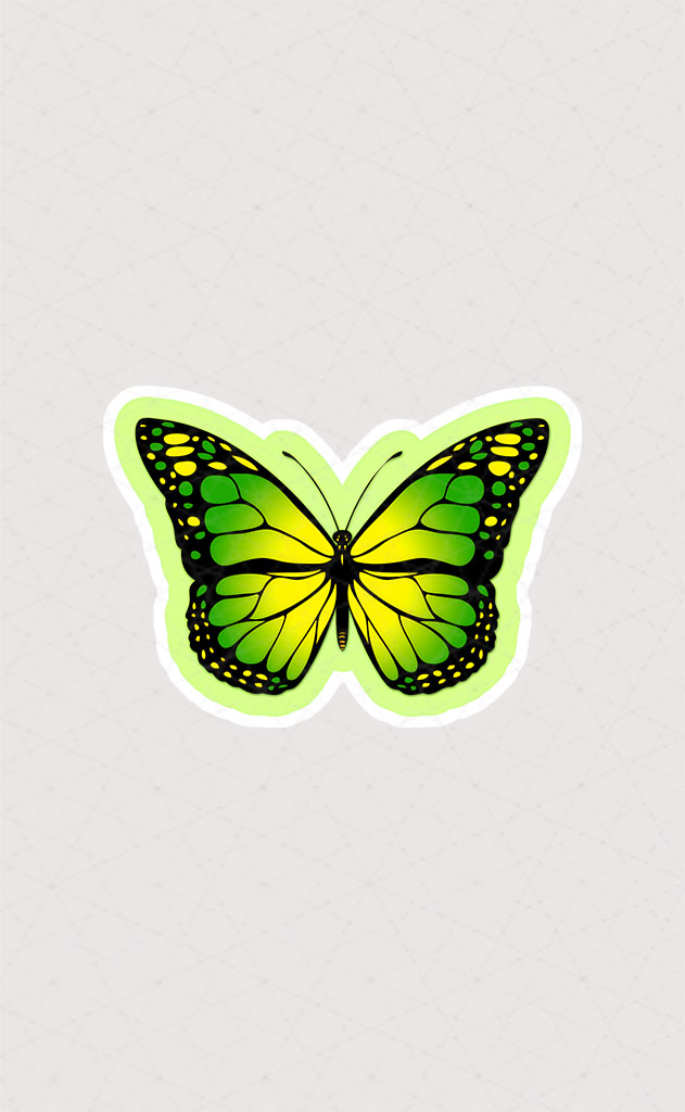 استیکر پروانه به رنگ سبز روشن