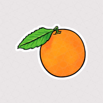 استیکر پرتقال طرح نقاشی