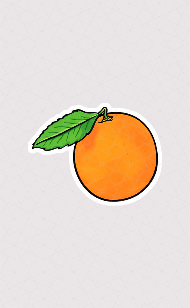 استیکر پرتقال طرح نقاشی
