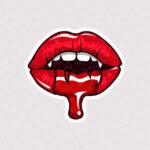 استیکر لب طرح خونی