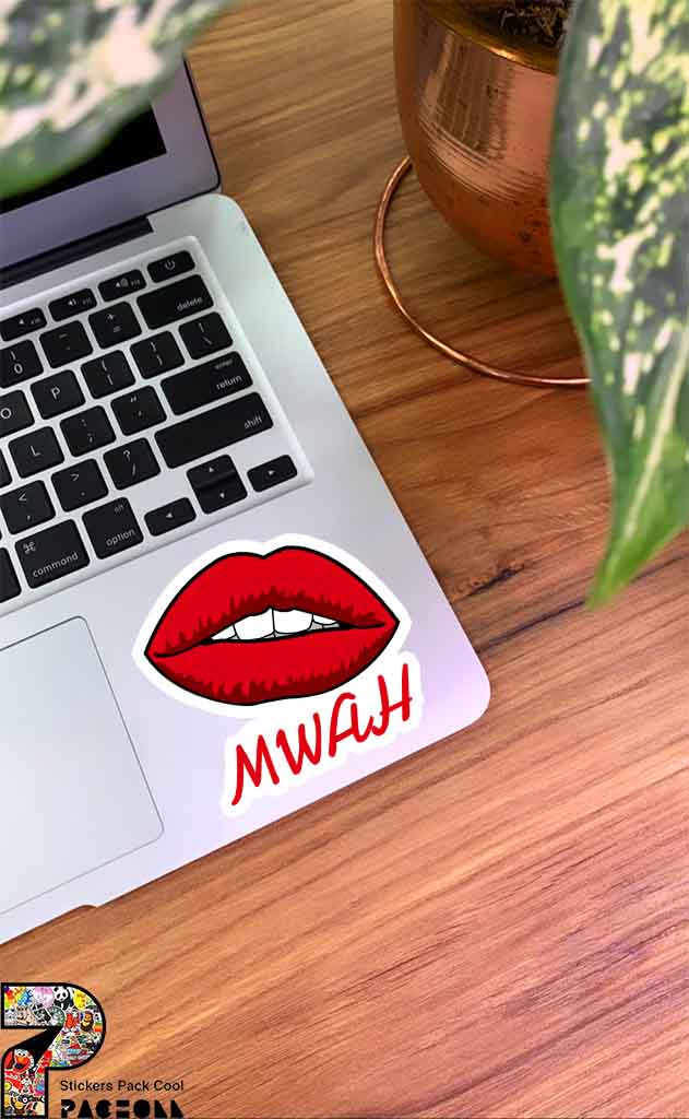 استیکر بوسه طرح mwah لپ تاپ