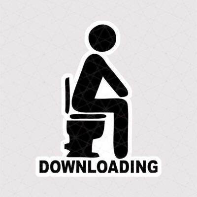 استیکر Downloading طرح wc