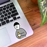 استیکر مرد نوشیدنی به دست
