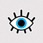 استیکر لپتاپ چشم آبی با مژه های بلند