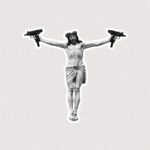 استیکر عیسی مسیح یوزی به دست