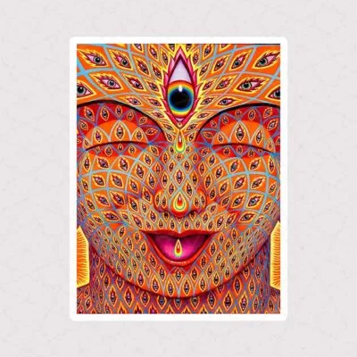 استیکر لپتاپ چهره و چشم سوم طرح رنگارنگ
