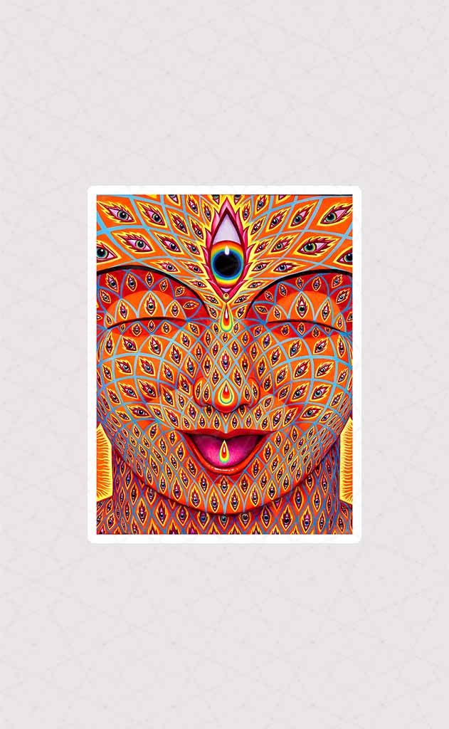 استیکر لپتاپ چهره و چشم سوم طرح رنگارنگ