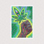 استیکر لپتاپ ماریجوانا طرح سایکدلیک