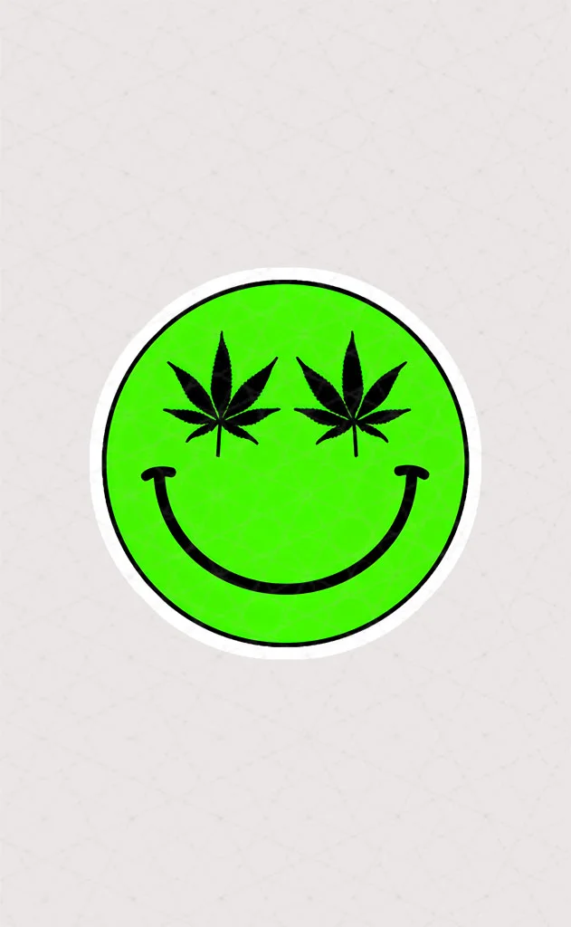 8235 Asli Marijuana استیکر ماریجوانا استیکر لپتاپ لبخند کانابیس