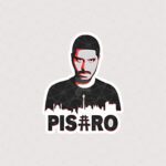 استیکر رضا پیشرو طرح ریل همراه با متن Pishro