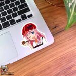 استیکر Chika Fujiwara در حال کشیدن پیپ