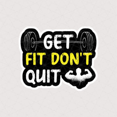 استیکر دمبل Get fit dont quit