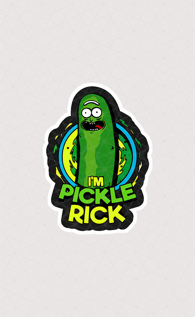 استیکر خیار ریک و مورتی همراه با متن Im Pickle Rick