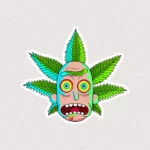 استیکر Rick طرح ماریجوانا از ریک و مورتی با طراحی Rick Sanchez، مناسب سفارشی‌سازی موبایل و لپ‌تاپ