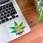 استیکر Rick طرح ماریجوانا ریک و مورتی با نمای نزدیک Rick Sanchez، مناسب انتخاب مدل کاغذی، پارچه‌ای یا ژله‌ای
