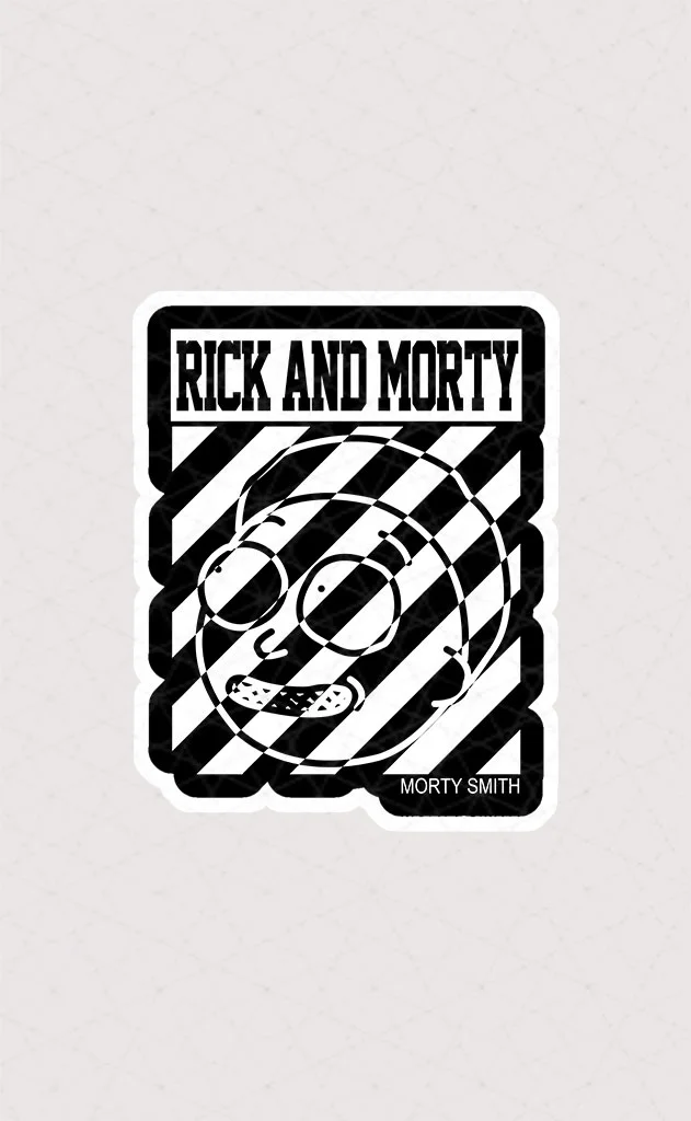 5047 Asli Morty Smith استیکر مورتی اسمیث استیکر ریک و مورتی خط خطی