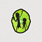 استیکر ریک و مورتی طرح سیاه در پورتال