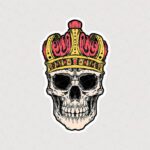 استیکر لپ تاپ اسکلت تاج دار