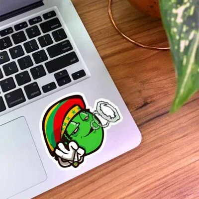 استیکر لوبیا سبز در حال مصرف weed