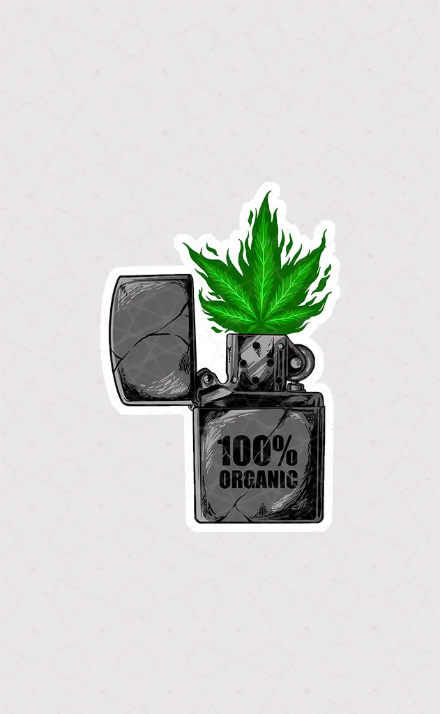 8277 Asli Marijuana استیکر ماریجوانا استیکر فندک طرح آتش ماریجوانا