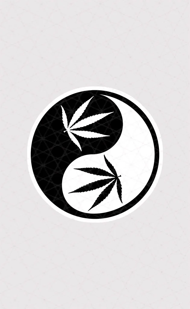 8285 Asli Marijuana استیکر ماریجوانا استیکر یین و یانگ طرح ماریجوانا