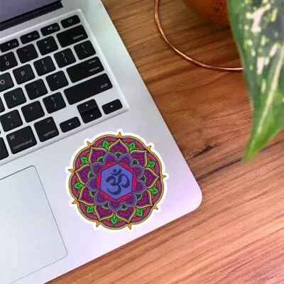 استیکر اوم طرح ماندالا رنگارنگ