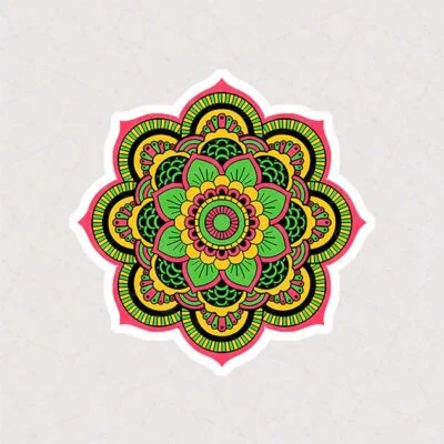 استیکر ماندالا طرح سبز