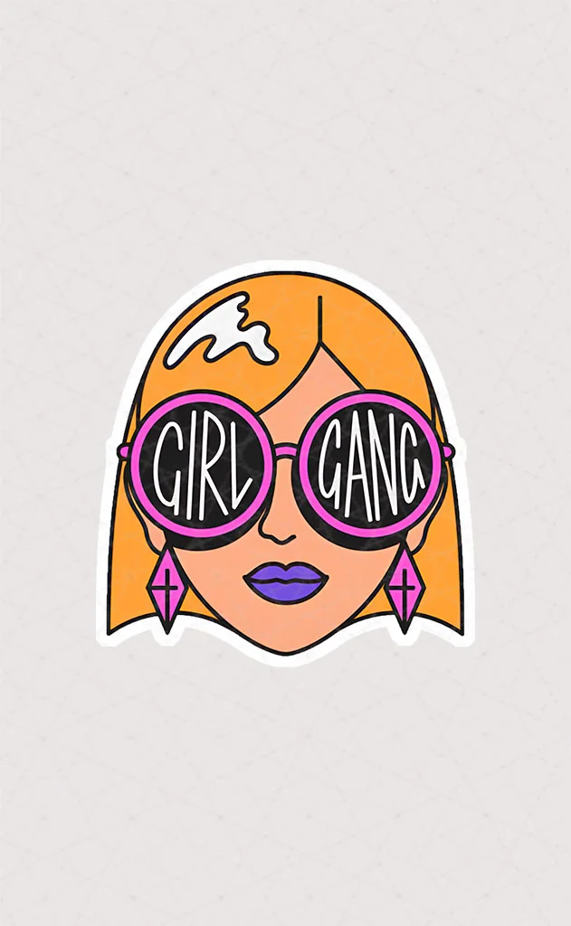 8301 Asli Gang Girl استیکر دختر گنگ استیکر دختر با عینک Girl Gang