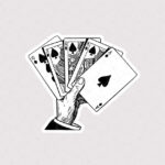 استیکر لپتاپ دسته کارت بازی