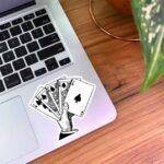 استیکر لپتاپ دسته کارت بازی