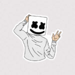 استیکر لپتاپ ماسک مارشمالو