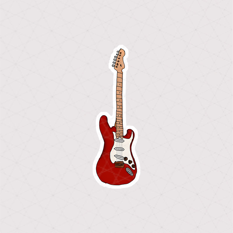 استیکر گیتار برقی قرمز