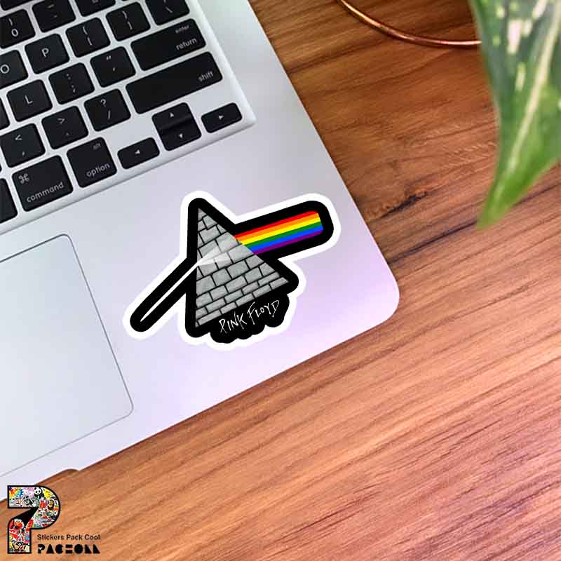 استیکر منشور نور Pink Floyd طرح مثلث به شکل دیوار