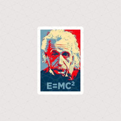 استیکر انیشتین طرح E=MC2 به صورت رنگی