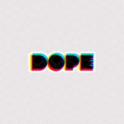 استیکر متن Dope طرح رنگی