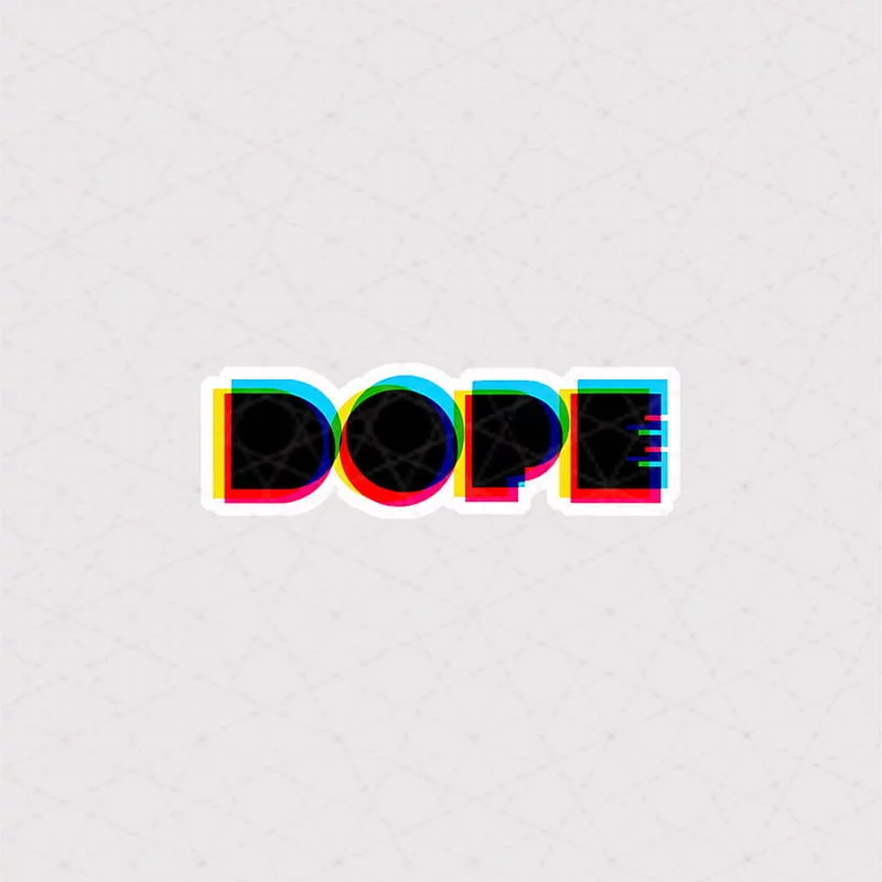 2018 Asli Text استیکر تکست استیکر متن Dope طرح رنگی