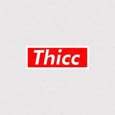 استیکر متن Thicc قرمز