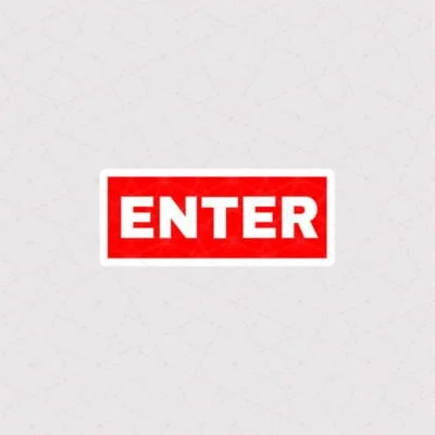 استیکر متن Enter به رنگ قرمز
