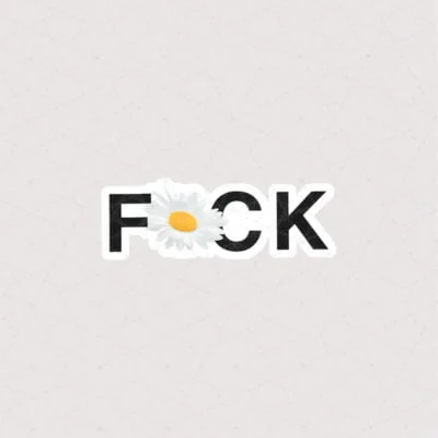 استیکر Fuck طرح گل سفید