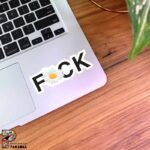 استیکر Fuck طرح گل سفید