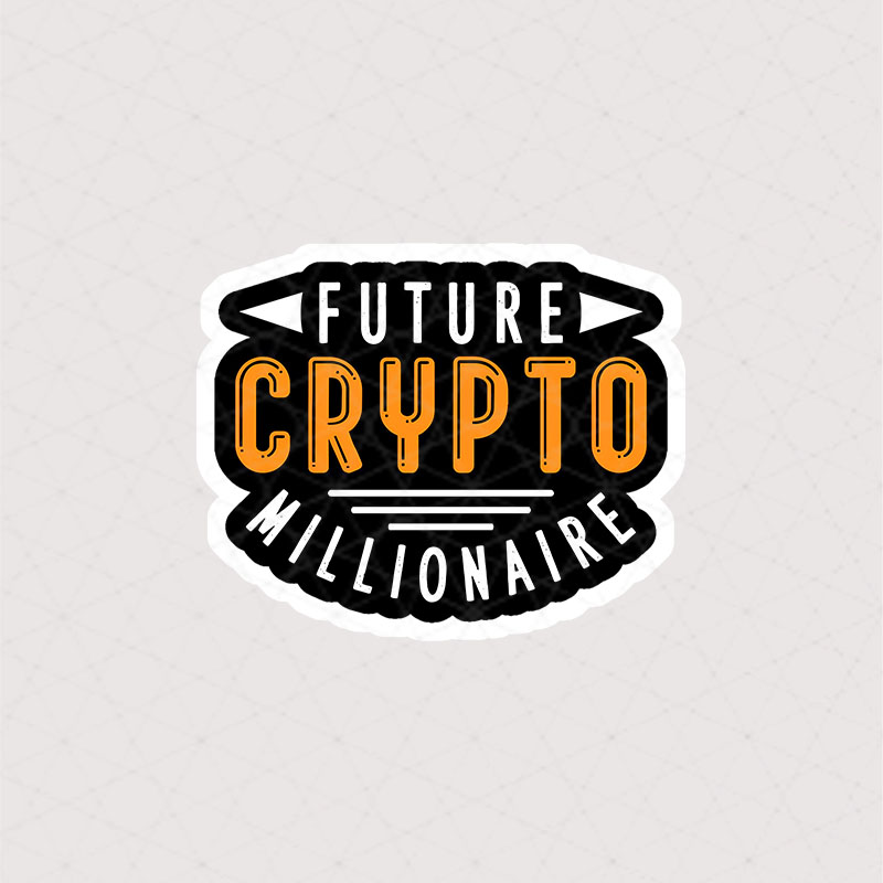 استیکر متن future crypto millionaire به معنی آینده ثروتمند کریپتو