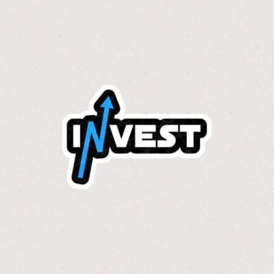 استیکر INVEST طرح فلش آبی