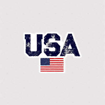 استیکر پرچم آمریکا و متن USA