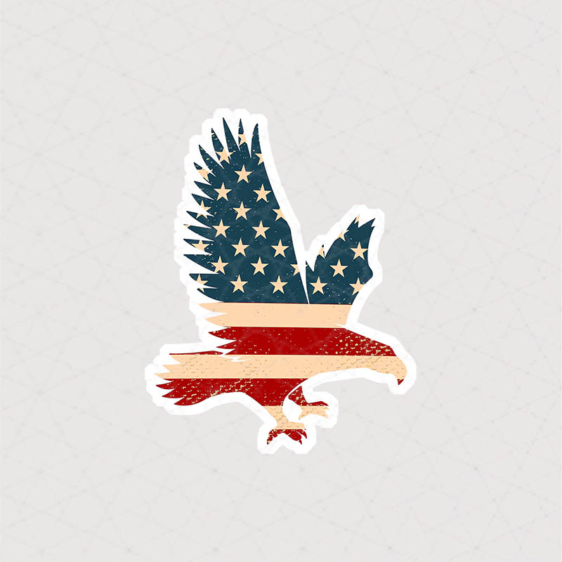 استیکر پرچم آمریکا طرح عقاب