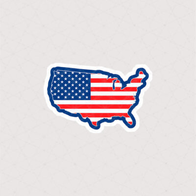 استیکر پرچم امریکا طرح نقشه امریکا