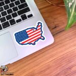 استیکر پرچم امریکا طرح نقشه امریکا