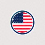 استیکر پرچم آمریکا طرح دایره
