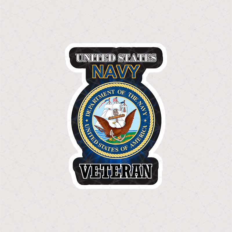 استیکر نیروی دریایی امریکا طرح عقاب و Veteran